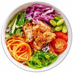 Poke Bowl mit gebratenem Lachs