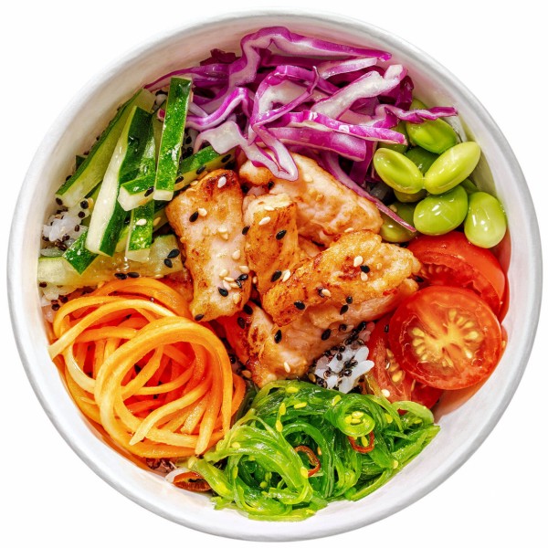 Poke Bowl mit gebratenem Lachs